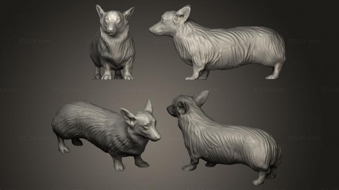 Статуэтки животных (Собака корги 04, STKJ_0201) 3D модель для ЧПУ станка